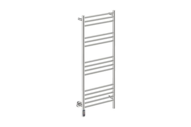 Natural 15 Bar 500mm Heated Towel Rack Straight with TDC Timer - 230V in Polished Stainless Steel - Bathroom Butler heated towel rails