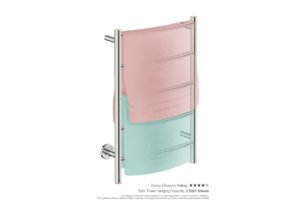 NATURAL 5 Bar Curved Heated Towel Rail 500mm PTS Switch Bathroom Butler SA