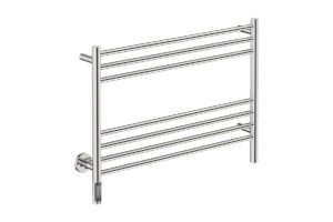Natural 7 Bar 800mm Heated Towel Rack Straight with TDC Timer - 230V in Polished Stainless Steel - Bathroom Butler heated towel rails