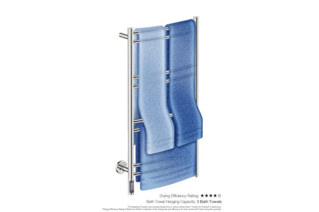 Diamond curved heated towel rail outlet