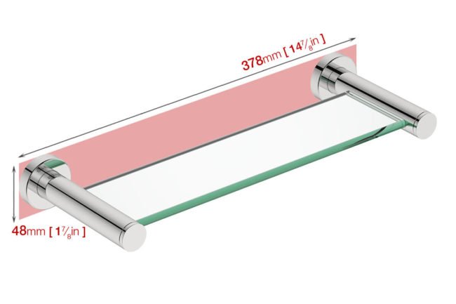Wall foot print dimensions for Glass Shelf 4625
