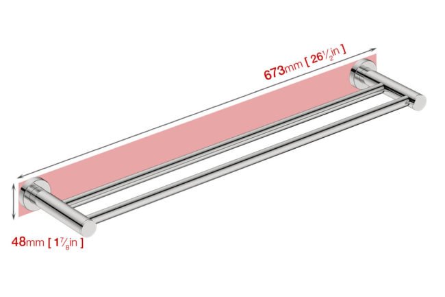 Wall foot print dimensions for Double Towel Rail 4682