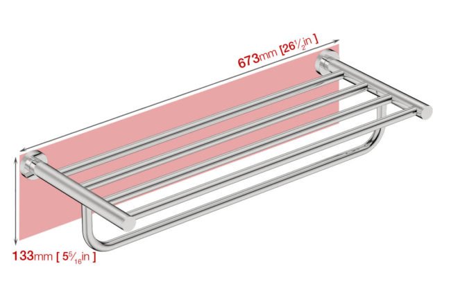 Wall foot print dimensions for Towel Shelf 4693