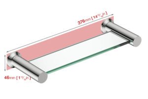 Wall foot print dimensions for Glass Shelf 5625