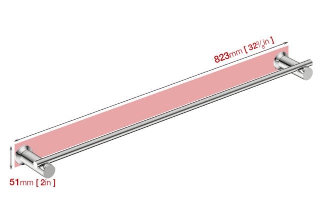 Wall foot print dimensions for Single Towel Rail 5675