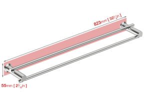Wall foot print dimensions for Double Towel Rail 5685