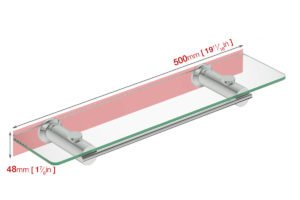 Wall foot print dimensions for Glass Shelf 5825