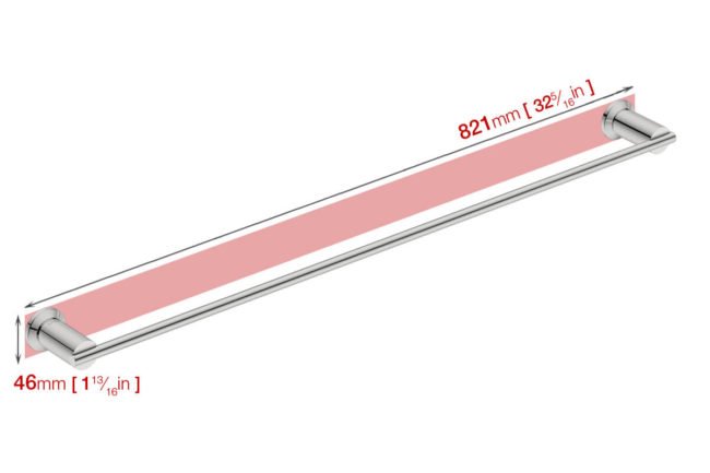 Wall foot print dimensions for Single Towel Rail 5875