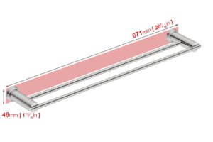Wall foot print dimensions for Double Towel Rail 5882