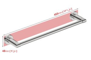 Wall foot print dimensions for Single Towel Rail 8270