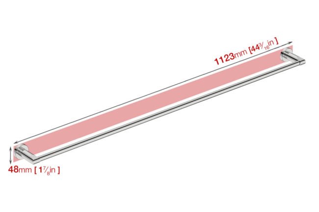 Wall foot print dimensions for Single Towel Rail 8278