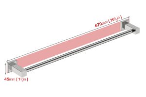Wall foot print dimensions for Single Towel Rail 8572