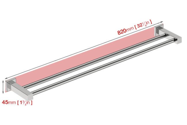 Wall foot print dimensions for Double Towel Rail 8585