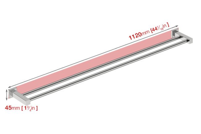 Wall foot print dimensions for Double Towel Rail 8588