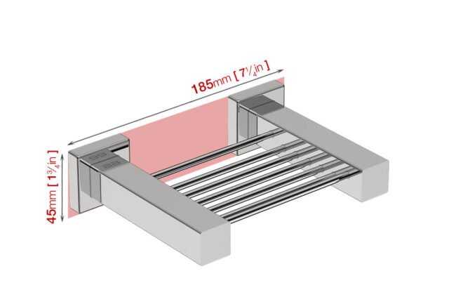 Wall foot print dimensions for Soap Rack 8530
