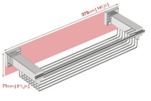 Wall foot print dimensions for Shower Rack 8620