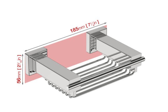 Wall foot print dimensions for Soap Rack 8630