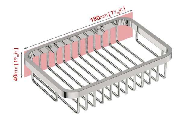 Wall foot print measurements for Soap Basket 9133