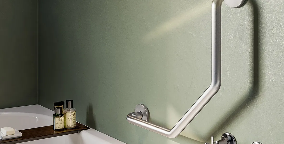 Bathroom Butler RSA mobile home banner image - Grab Rails showing dogleg 2 support